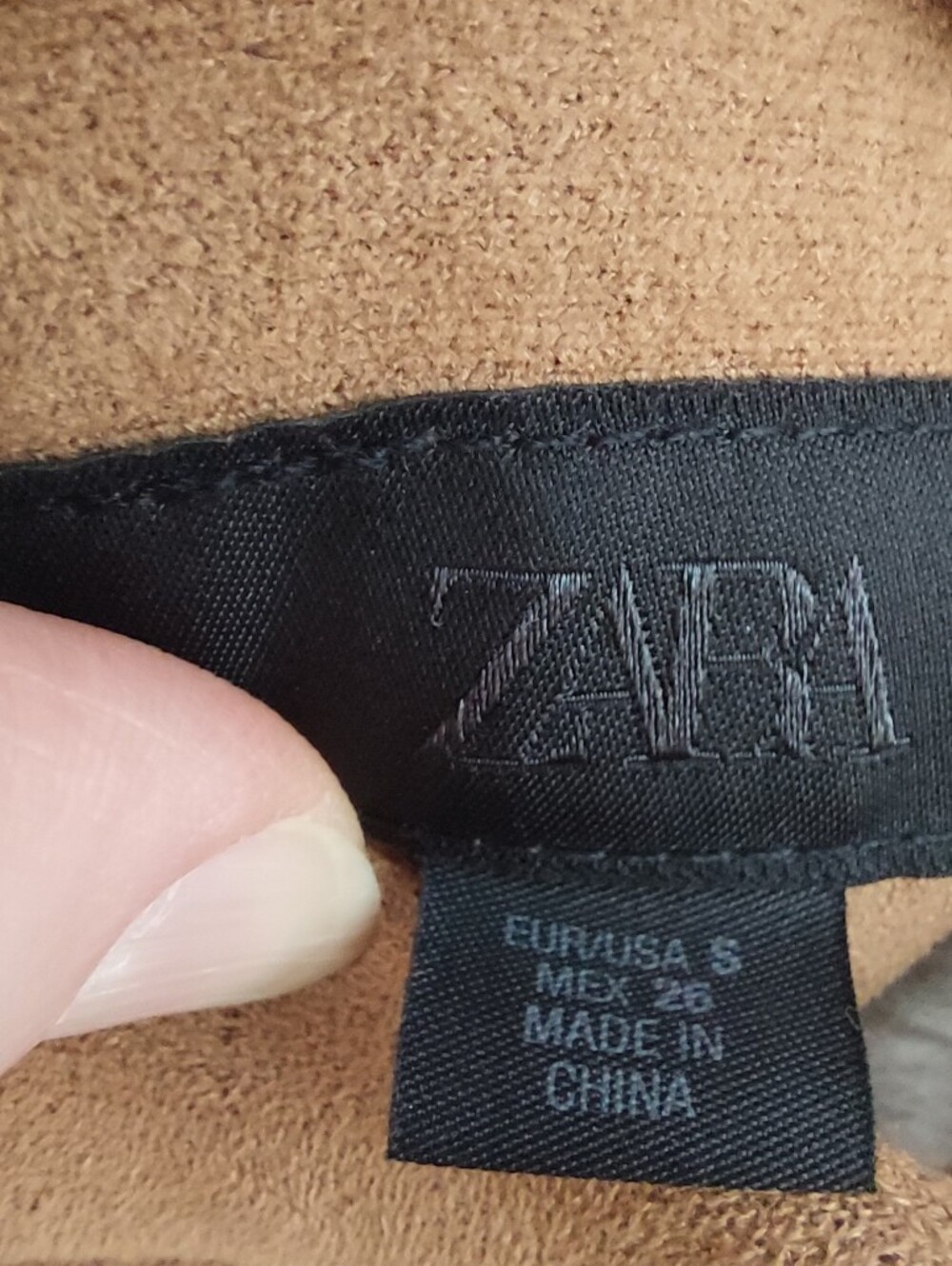 Zara Small Double Faced Cream Teddy Faux Shearling Jacket with Tan Trim - Picture 10 of 16